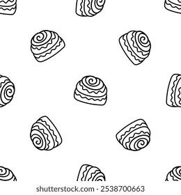 Vetor de bolo rabiscar padrão sem emenda no fundo branco