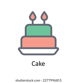 Kuchenvektor      Füllen Sie die Umrisssymbole aus. Einfache Stockillustrationsmaterial