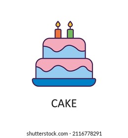 Cake vector Filled Outline Icon Design illustration. Home Improvements Symbol on White background EPS 10 File