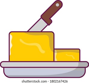 cake vector flat color icon 