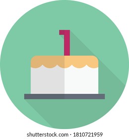 cake vector flat color icon 