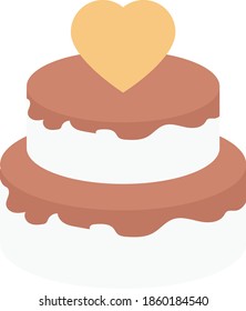 cake vector flat colour icon