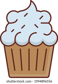 icono de color plano del vector del pastel