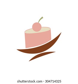 Cake vector in flat style.