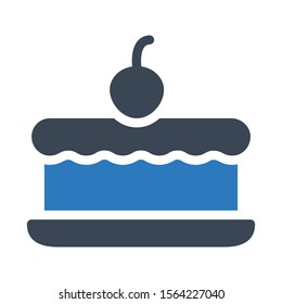 cake vector glyph colour icon 