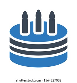 cake vector glyph colour icon 