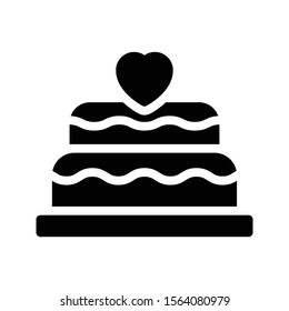cake vector glyph flat icon 