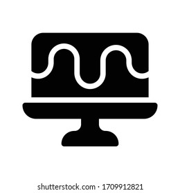 cake vector glyph flat icon 