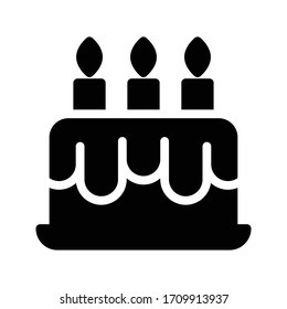 cake vector glyph flat icon 