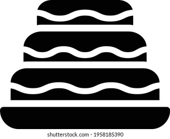cake vector glyph flat icon