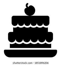 cake vector glyph icon. Modern glyph symbols. Collection of traditional elements.