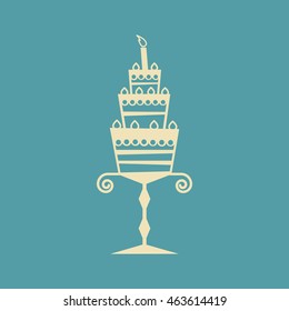 Cake vector icon 