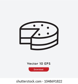 Cake vector icon. Birthday cake symbol. Best modern flat pictogram illustration for web and mobile apps design.
