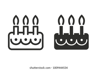 Cake vector icon. Black illustration isolated on white background for graphic and web design.