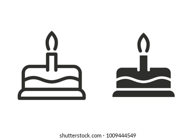 Cake vector icon. Black illustration isolated on white background for graphic and web design.