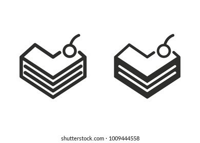 Cake vector icon. Black illustration isolated on white background for graphic and web design.