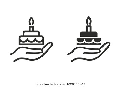 Cake vector icon. Black illustration isolated on white background for graphic and web design.