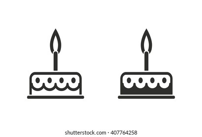 Cake   vector icon. Black  illustration isolated on white  background for graphic and web design.