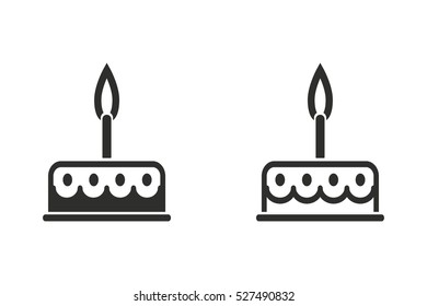 Cake vector icon. Black illustration isolated on white background for graphic and web design.