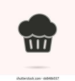 Cake vector icon. Black illustration isolated on white background for graphic and web design.