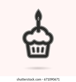 Cake vector icon. Black illustration isolated on white background for graphic and web design.
