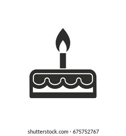 Cake vector icon. Black illustration isolated on white background for graphic and web design.