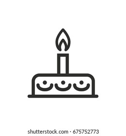 Cake vector icon. Black illustration isolated on white background for graphic and web design.