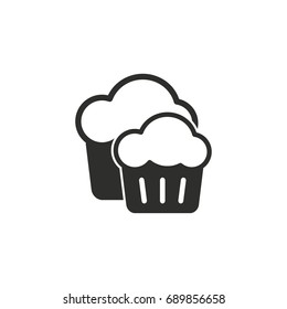 Cake vector icon. Black illustration isolated on white background for graphic and web design.