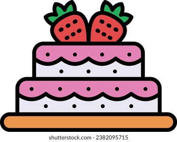 Cake vector icon. Can be used for printing, mobile and web applications.