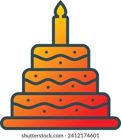 Cake vector icon. Can be used for printing, mobile and web applications.