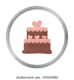 Cake vector icon in cartoon style for web