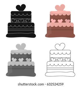 Cake vector icon in cartoon style for web