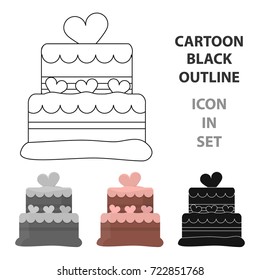 Cake vector icon in cartoon style for web