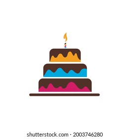Cake Vector icon design illustration Template