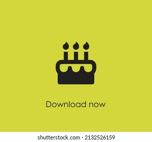 Cake vector icon. Editable stroke. Symbol in Line Art Style for Design, Presentation, Website or Apps Elements, Logo. Pixel vector graphics - Vector