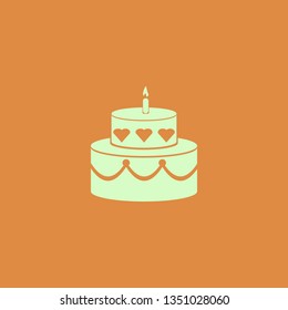 Cake vector icon. flat design