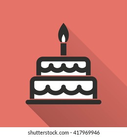 Cake    vector icon. Illustration isolated for graphic and web design.