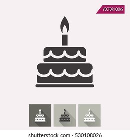 Cake vector icon. Illustration isolated for graphic and web design.