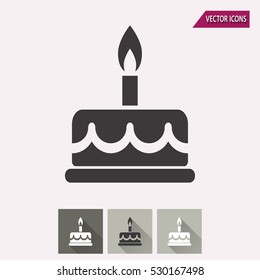 Cake vector icon. Illustration isolated for graphic and web design.