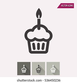 Cake vector icon. Illustration isolated for graphic and web design.