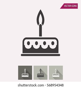 Cake vector icon. Illustration isolated for graphic and web design.