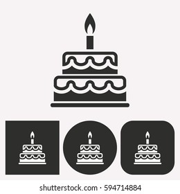 Cake vector icon. Illustration isolated for graphic and web design.