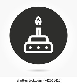 Cake vector icon. Illustration isolated for graphic and web design. Round button.