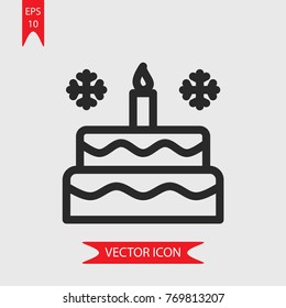 Cake vector icon, illustration symbol