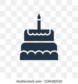 Cake vector icon isolated on transparent background, Cake transparency concept can be used web and mobile
