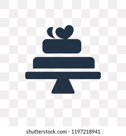 Cake vector icon isolated on transparent background, Cake transparency concept can be used web and mobile