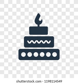 Cake vector icon isolated on transparent background, Cake transparency logo concept