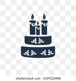 Cake vector icon isolated on transparent background, Cake transparency concept can be used web and mobile