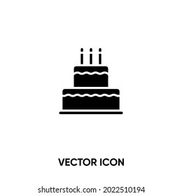 Cake Vector Icon. Modern, Simple Flat Vector Illustration For Website Or Mobile App. Birtday Cake Symbol, Logo Illustration. Pixel Perfect Vector Graphics	
