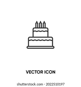 Cake Vector Icon. Modern, Simple Flat Vector Illustration For Website Or Mobile App. Birtday Cake Symbol, Logo Illustration. Pixel Perfect Vector Graphics	
